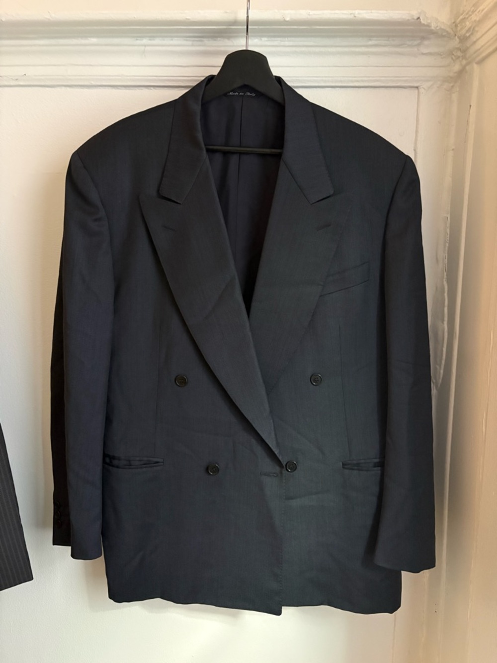 Canali Double-Breasted Dark Blue Suit Jacket
